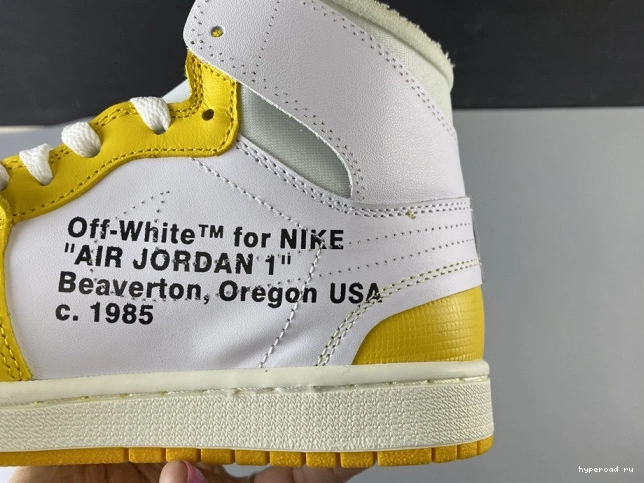NRG Air Dark Yellow-Cone 1 Off-White AQ0818-149 Powder Jordan White x 1019
